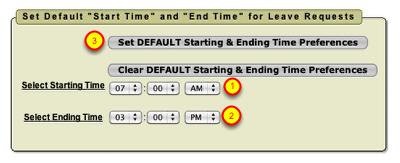 setting default shift start end times - caterease... Employee Kiosk System - Leave Requests